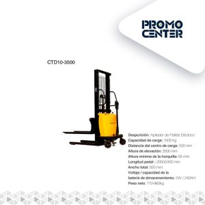 APILADOR PALLETS SEMI ELECTRICO Modelo: JC-BDD-1.5T-XM Capacidad de carga: 1500 kg
