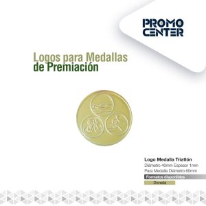 LOGO MEDALLA  TRIATLON 4.0CM DIAMETRO PARA MEDALLA 6.0CM  DIAM. ESPESOR<1mm