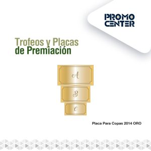 PLACA PARA COPAS ORO 2014