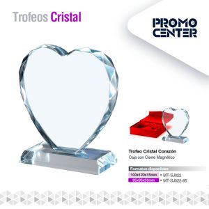 TROFEO CRISTAL FORMA CORAZON 85X85X30MM