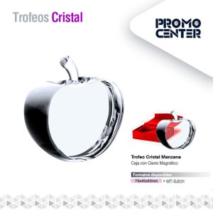 TROFEO CRISTAL FORMA MANZANA 79X45X63MM